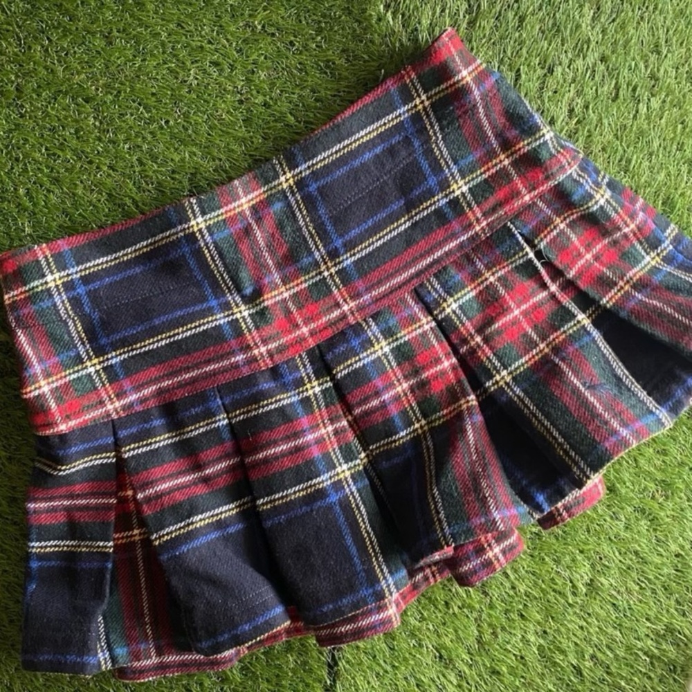 Abercrombie & Fitch vintage navy blue & red plaid skirt size 0